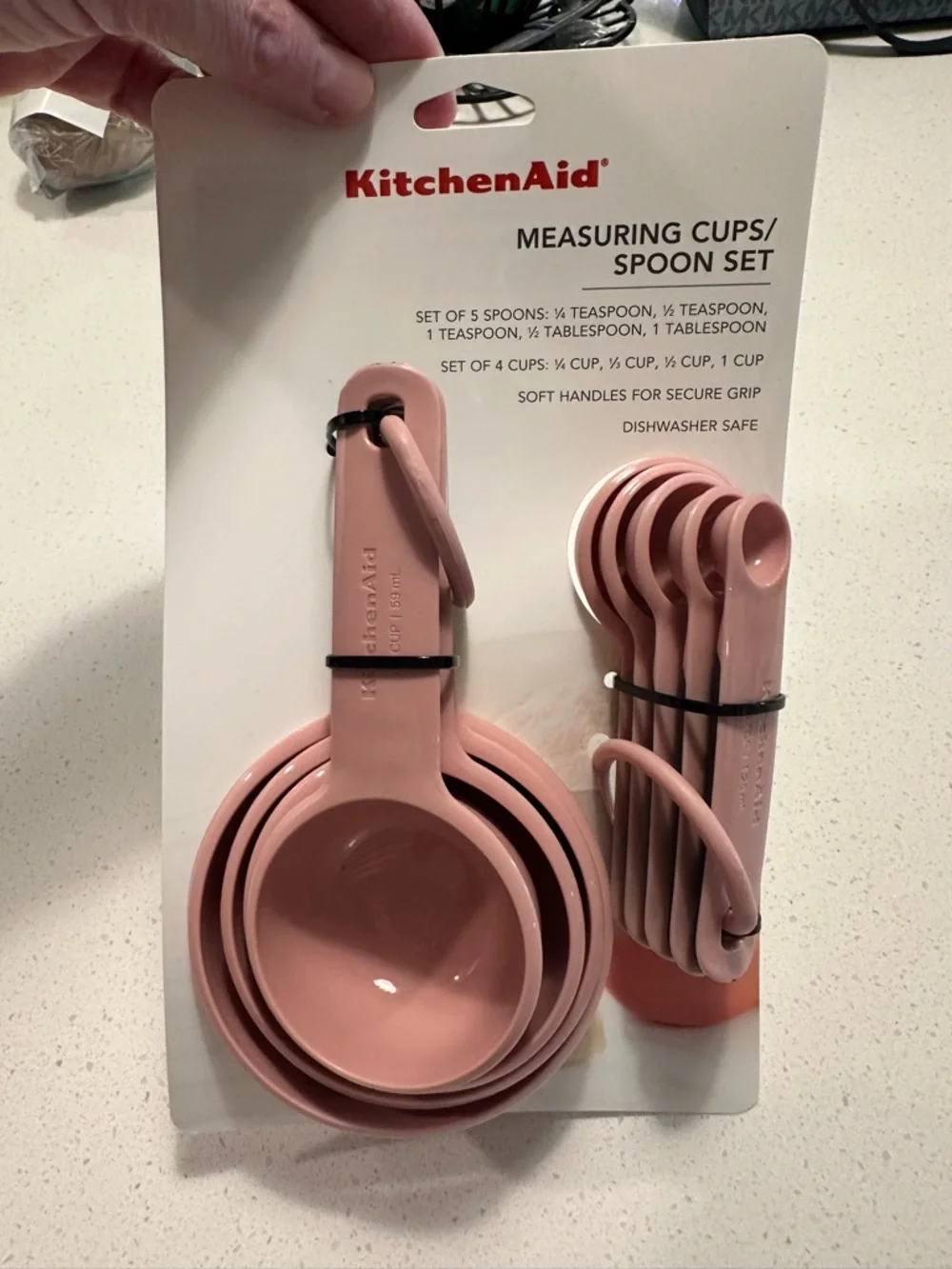 KitchenAid Blush Pink Rose Nesting Measuring Cups and Spoons Set